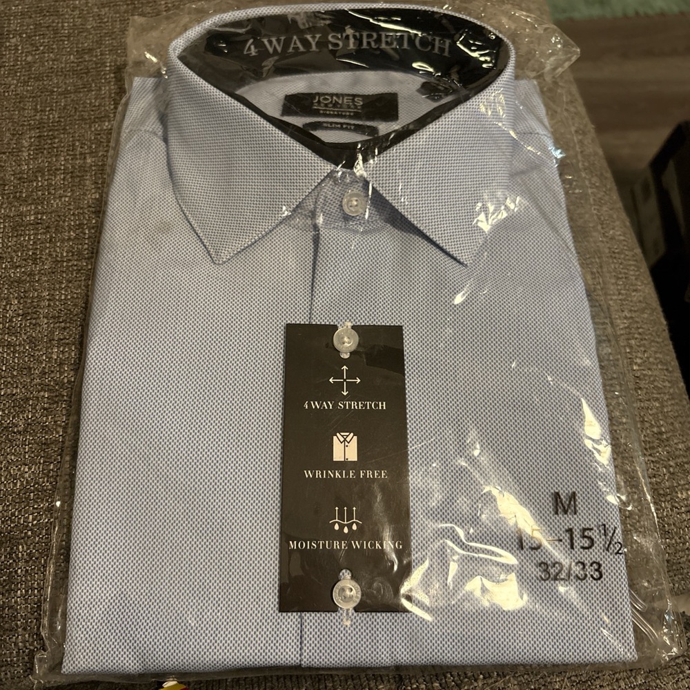 Jones New York Blue Dress Shirt Classic Design